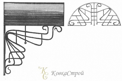 Кованый козырек №15 в Екатеринбурге фото
