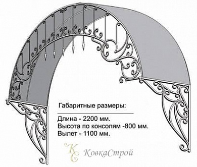 Кованый козырек №18 в Екатеринбурге фото
