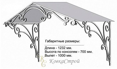 Кованый козырек №24 в Екатеринбурге фото
