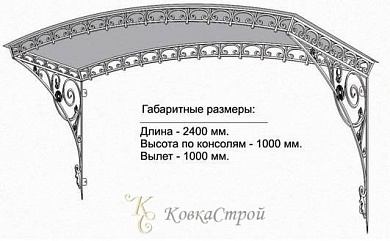 Кованый козырек №25 в Екатеринбурге фото
